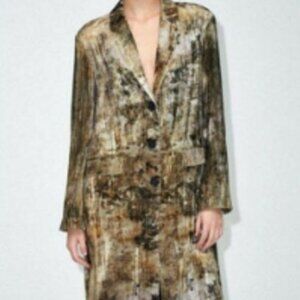 ZARA Tie Dyed Velvet Coat Size XS